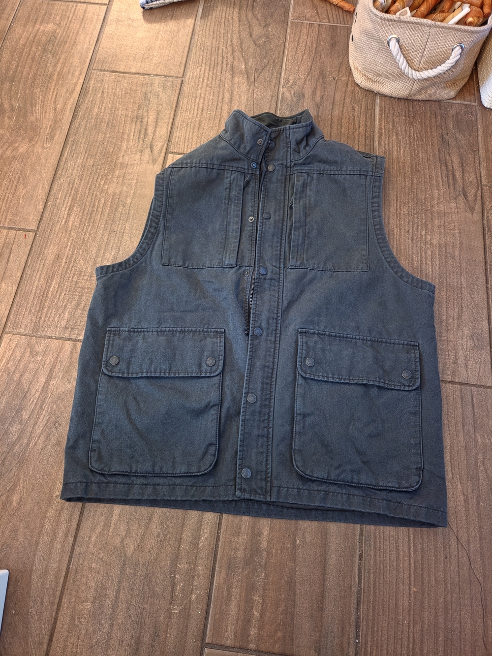 Ridgecut Toughwear Men's Dark Gray Utility Vest - Sleeveless Workwear Jacket SzL